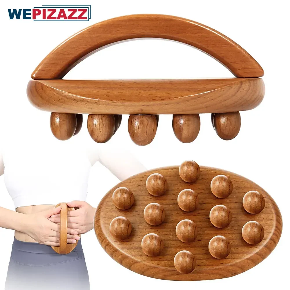 

Wood Therapy Fascia Release Massage Tool,Manual Trigger Point Lymphatic Drainage Cellulite Massager,Massage Brush Body Sculpting