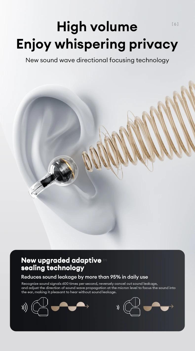 Choice Monster MQT65 OWS Bluetooth 6.0 Earphones Low Latency Earclip Bluetooth Headphones HD Call HiFi Music Game Sport Earbuds