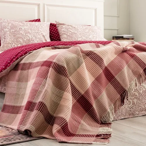 Favore Casa Comfort Cotton Scotch Double Blanket 200 X220 cm Pink