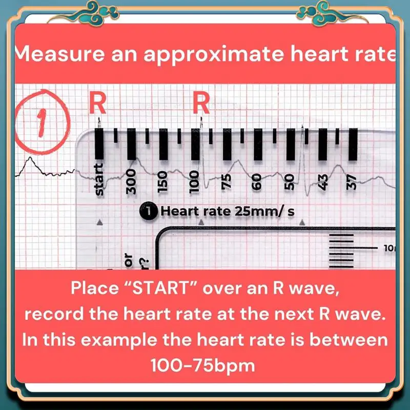 (Новинка) - Шаговая линейка ЭКГ 7, шаговая линейка ЭКГ для перевода ЭКГ/ЭКГ, инструмент для быстрого и быстрого анализа кардиологического анализа и измерения