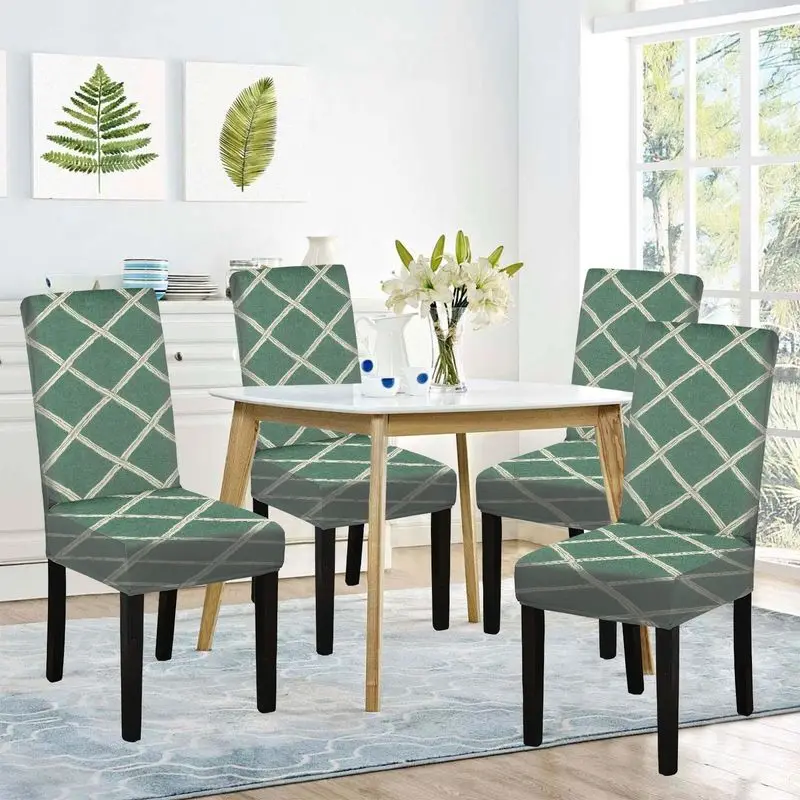 

Чехол для стула с 2D-печатью: геометрический узор с разноуровневыми линиями, подходит для ресторанов, отелей и банкетов