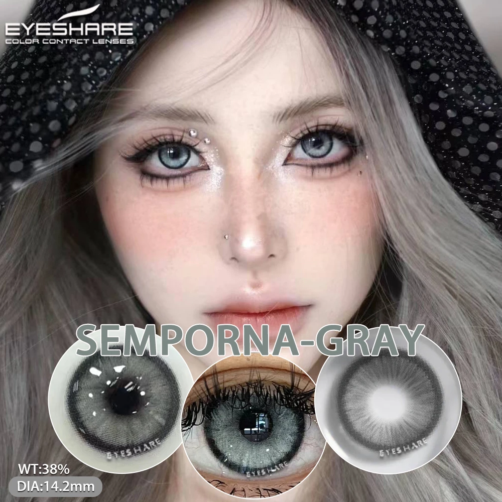 EYESHARE Color Contacts Lenses for Eyes 2pcs Gray Contacts Lenses Blue Contact Beautiful Pupil Colorful Makeup Green Lenses