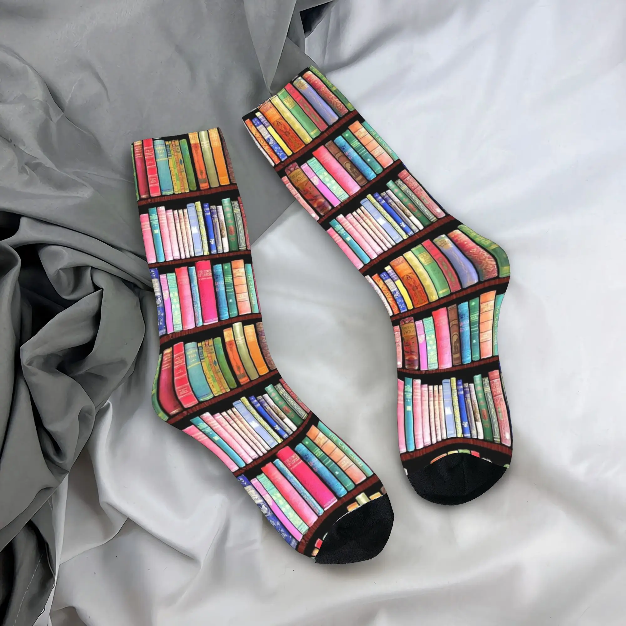 Bookworm Antique book library Socks Winter  Stockings Gothic Unisex Men Comfortable Socks Pattern Running Sports Anti Skid Socks
