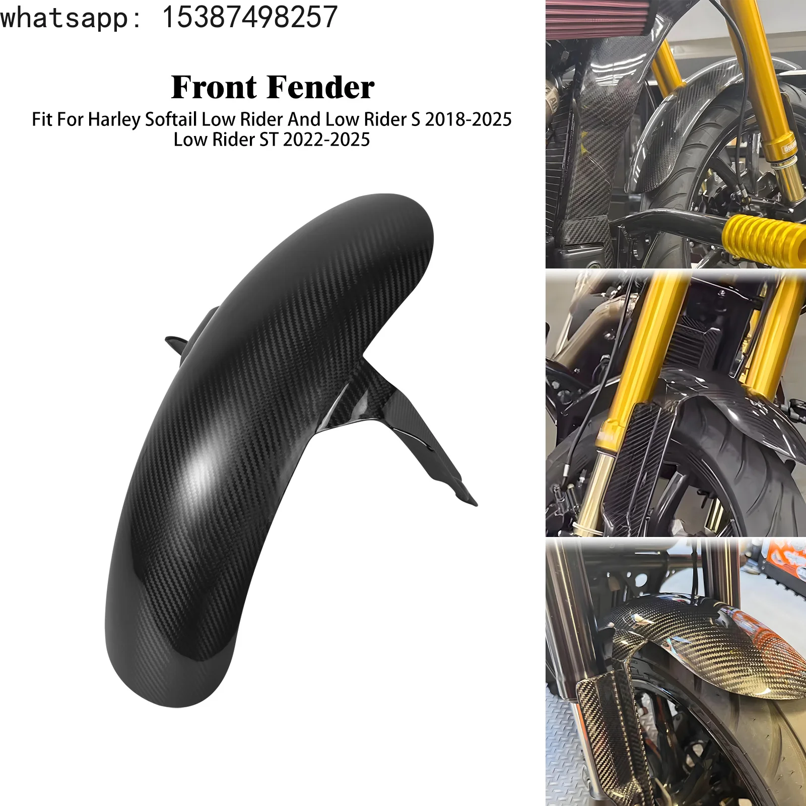 For Carbon Fiber Front Fender Mudguard for Harley Softail Low Rider FXLR Low Rider S FXLRS Low Rider ST FXLRST 2018-2025