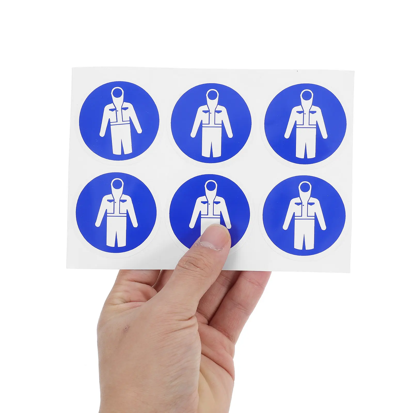 

10Pcs Wear Your Protection Suit Sticker Labels High Visibility Safety Sign Decals for Industrial Workshop Equipment Warning