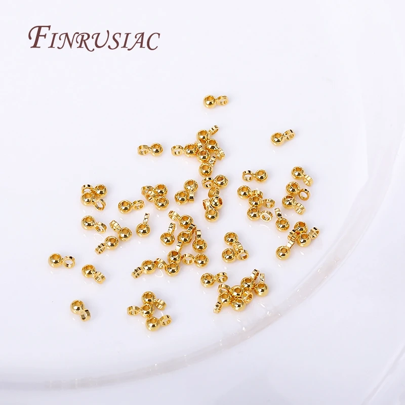 18K Gold Plated Mini 2.5mm Beads Pendant Bail Bead For DIY Jewelry Making Supplies