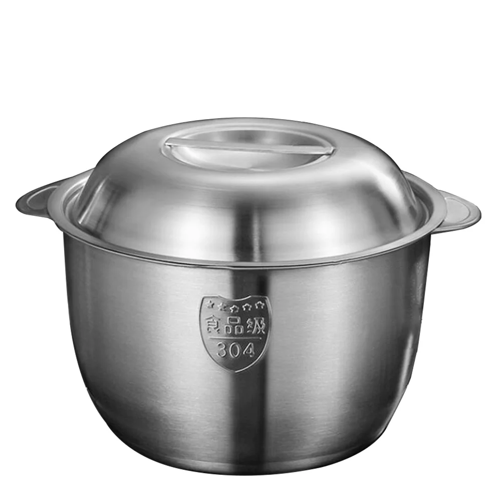 

Stainless Steel 304 Round Basin Lid Anti Kitchen Stainless Steel Pot Supply Scald H Kitchen Oil Storage Vegetable Washing