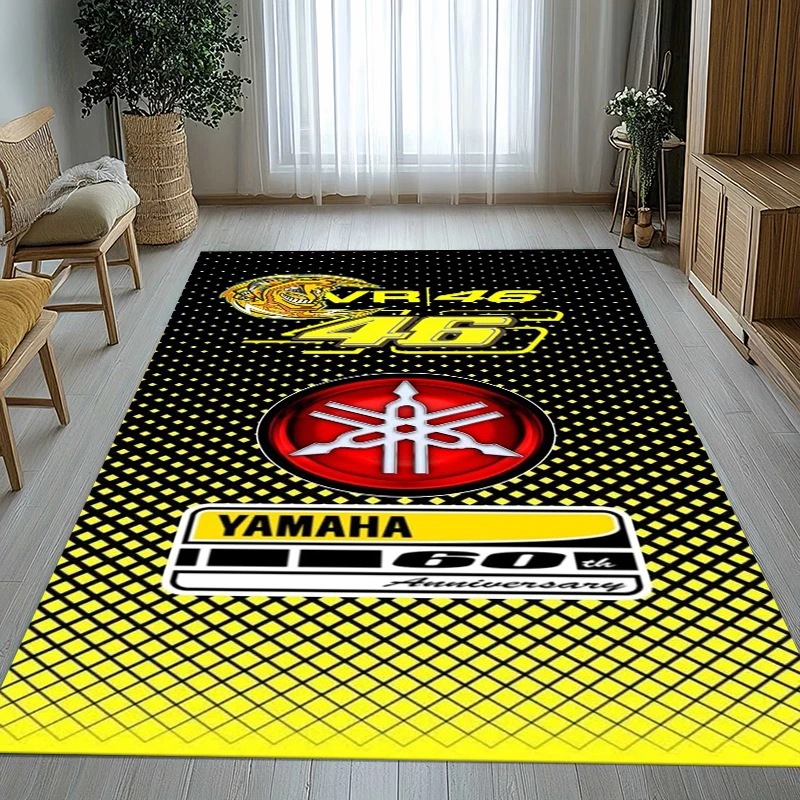

Ретро-коврик с изображением мотоцикла Yamaha Racing для гостиной, нескользящий, мягкий, для спальни, детской игровой комнаты, дивана, домашнего декора, придверный коврик