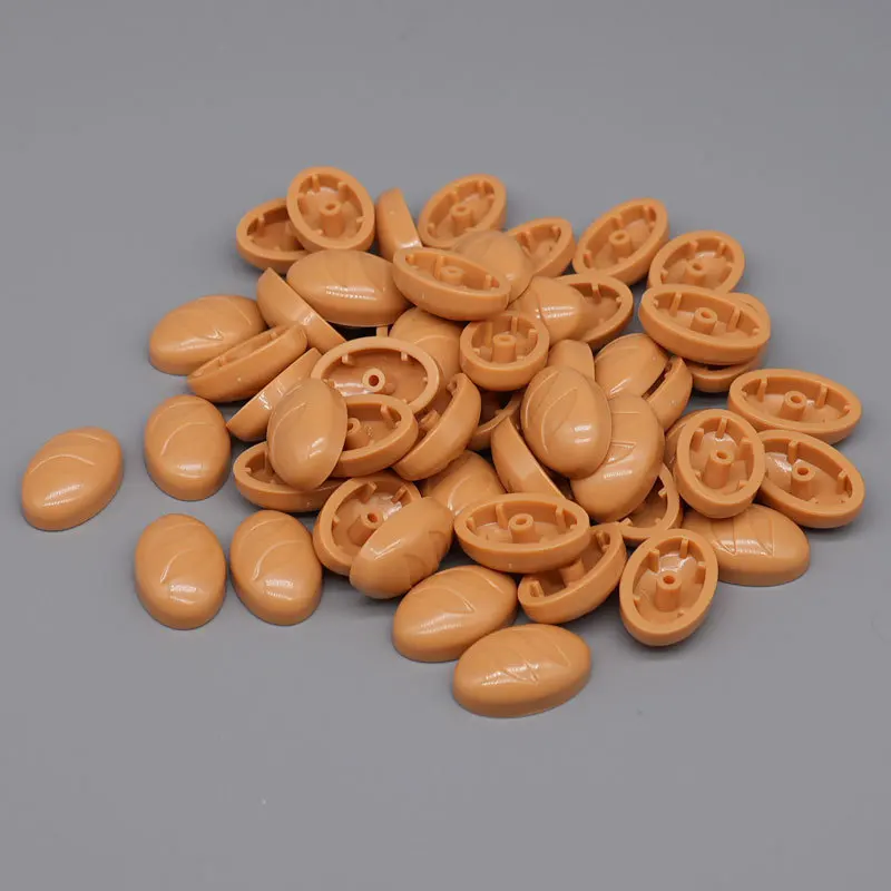 MOC 10PCS Elliptical Coffee Bean Bread Building Blocks Kit Collect Beans Assemble Particle Educational Toys Adult Birthday Gift