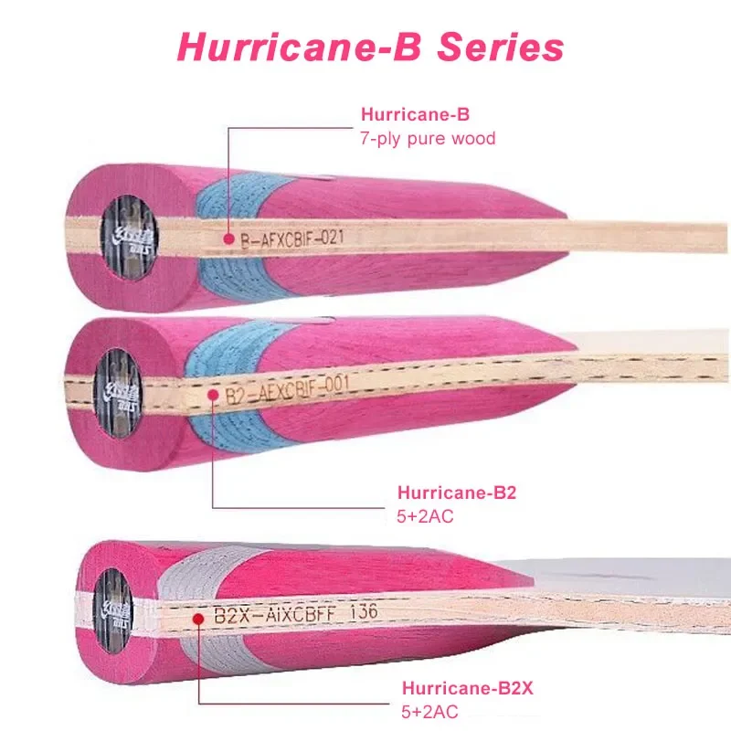 Lame de tennis de table série DHS-Hurricane-B, ouragan B, B2, B2X, lame de ping-pong professionnelle avec boîte d'origine