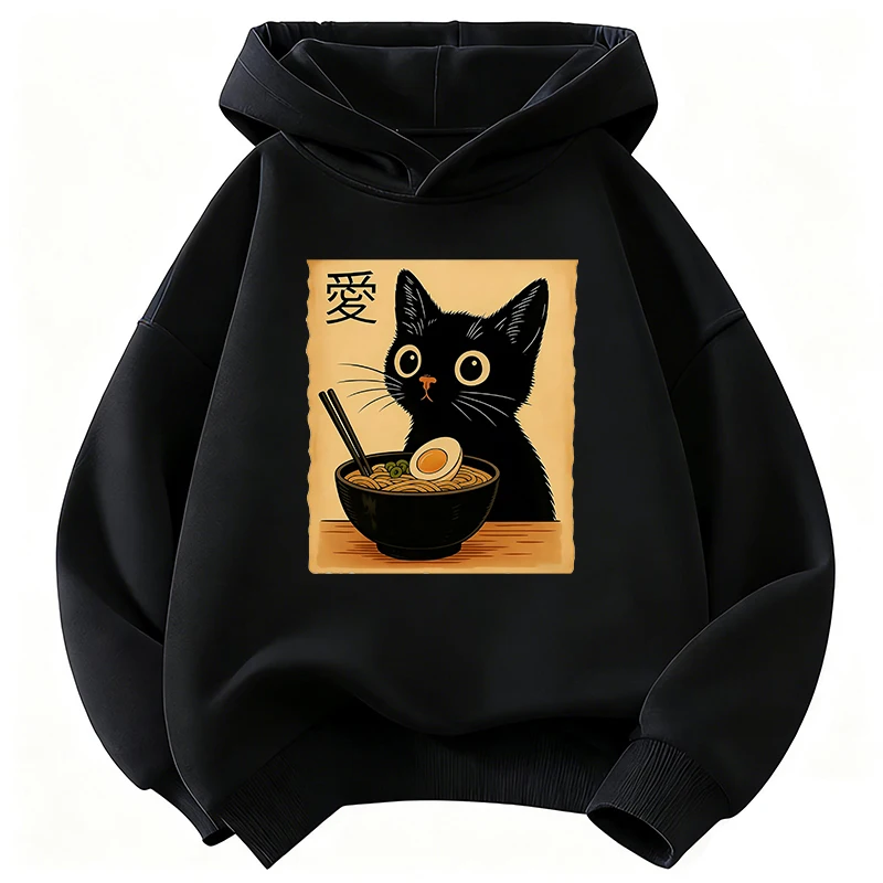 Lässiger Retro-Katzen-Design Kinderpullover mit Kapuze für Jungen und Mädchen, Frühlings-Sweatshirts, Casual Hoodies