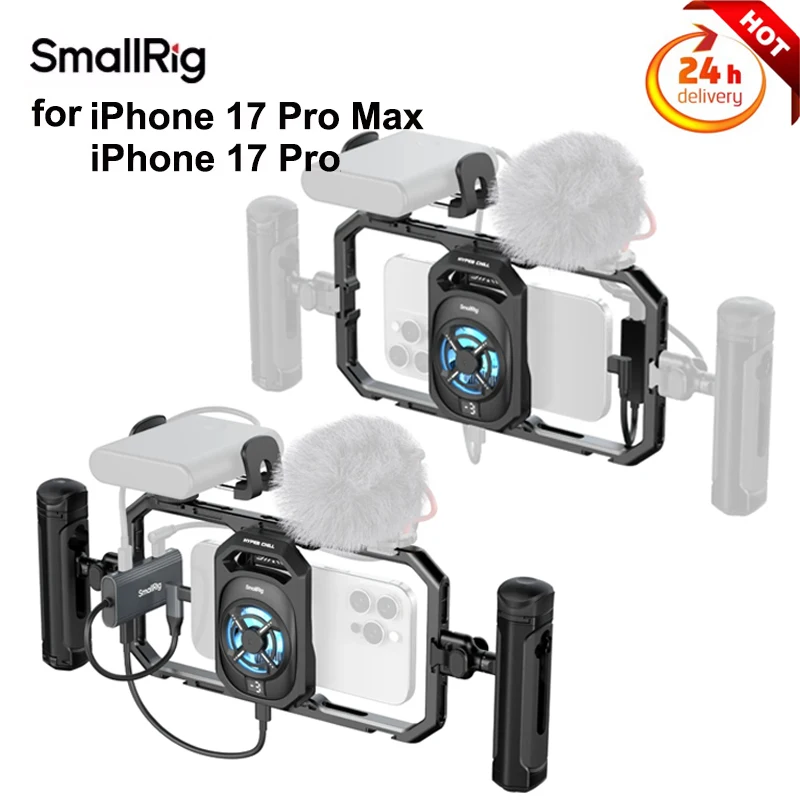 

Комплект клетки SmallRig для iPhone 17 Pro Max, портативная универсальная охлаждающая клетка для телефона Hyper Chill для прямой трансляции и пленки, 5275/5276