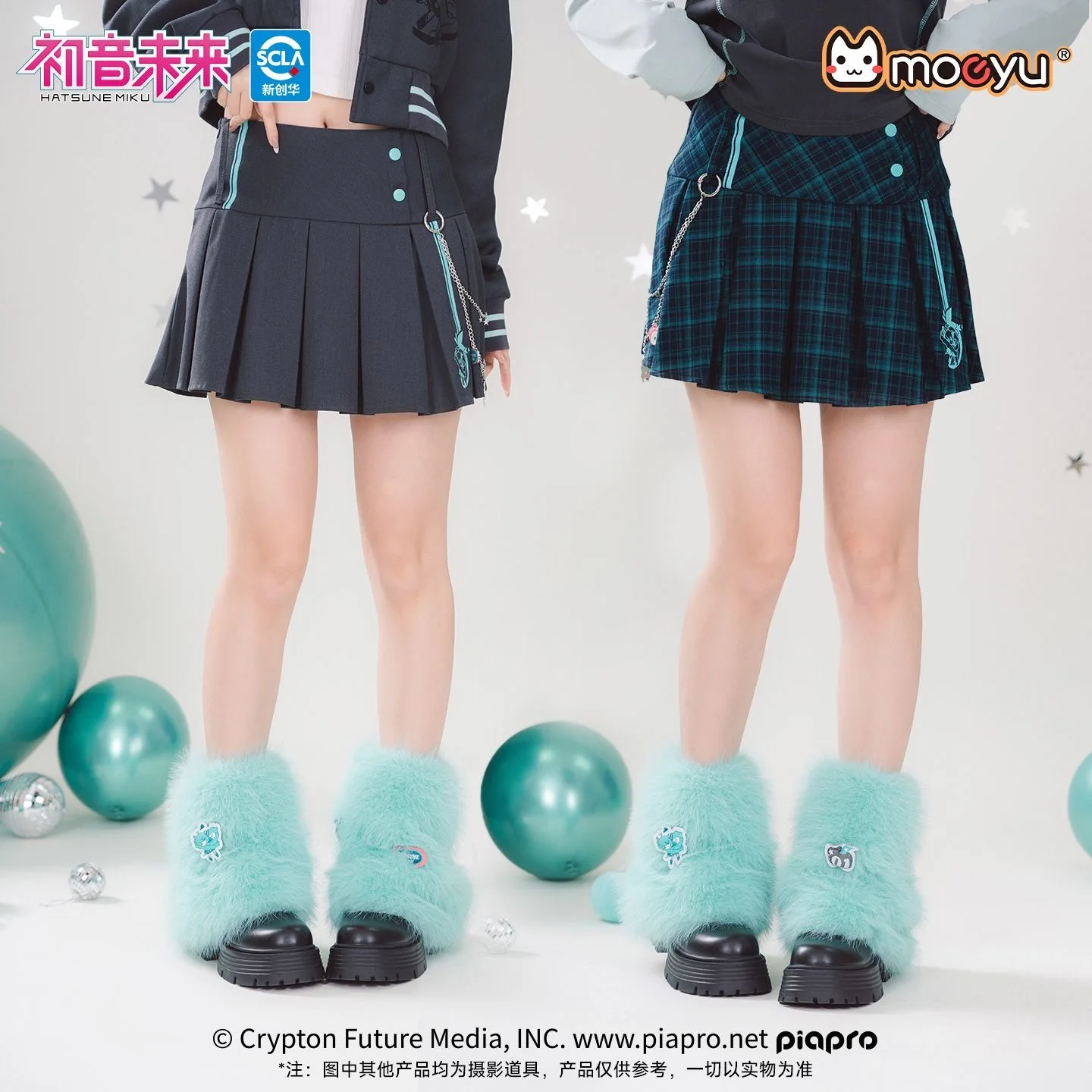 Moeyu Hatsune Miku Plaid Pleated Short Skirts Mini Skirts for Women High Waist JK Dress Vocaloid Cosplay Costume Woman Clothing