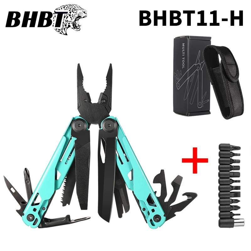 

BHBT-11 19 in 1 Multitool Folding Pliers Knife Multi Tool Outdoor Camping EDC Tool Household Repair Home Maintenance With Bits