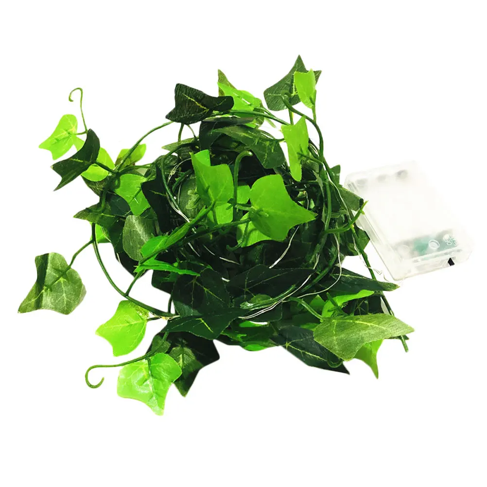 

Simulated Leaf String Light Artificial Vines Green Leaves Rattan Garden Decor Warm Atmosphere Easy Hang