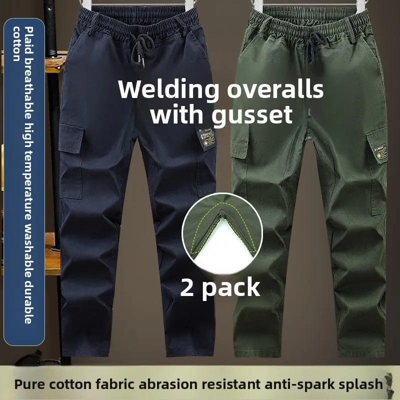 Work Clothes Pants Dirt-resistant Loose Trousers Anti-scalding and Wear-resistant  Work Labor Insurance Pants Gear Overalls