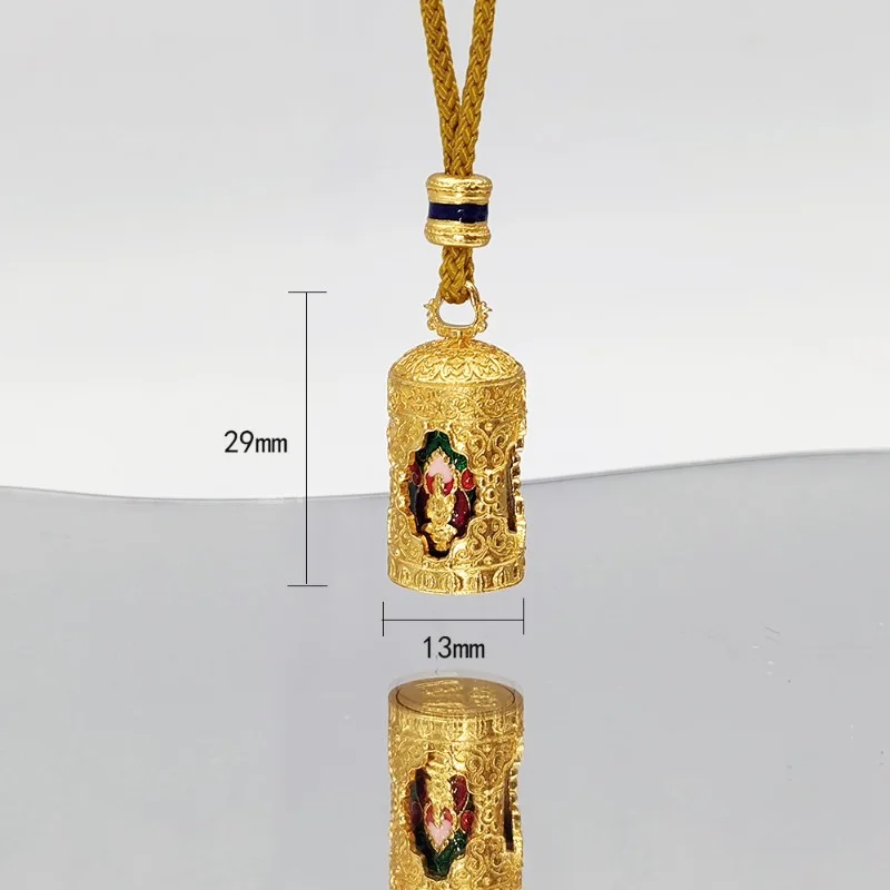 

Традиционное ремесло, песочное золото, четыре лица, богиня милосердия, зеленая Тара, вращающийся кулон, регулируемое многослойное ожерелье для женщин, подарок