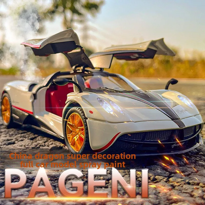 Model samochodu Pagani ze stopu w skali 1:24 - Kolekcjonerski supercar, prezent urodzinowy dla chłopaka, modne akcesoria dekoracyjne