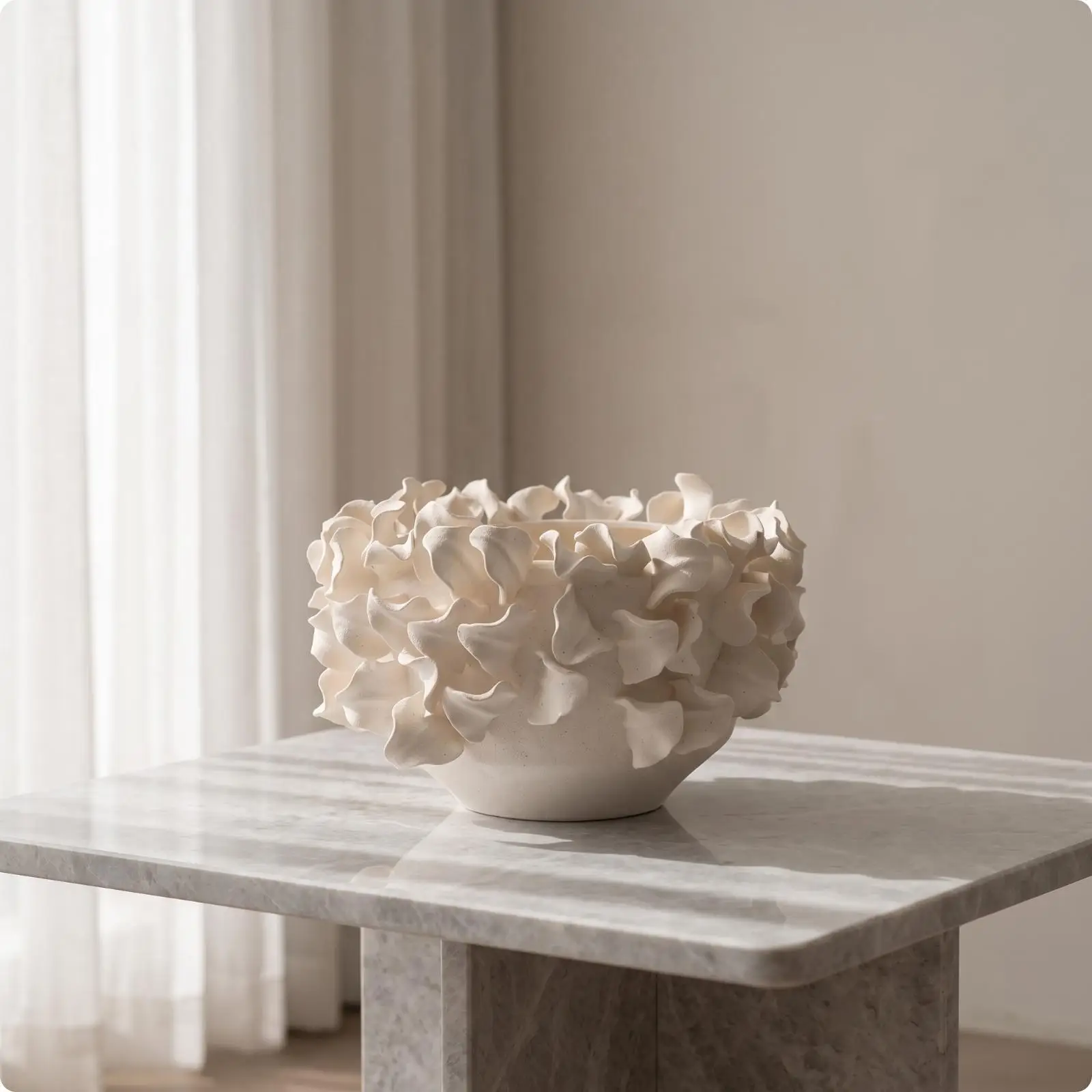 Unique Ceramic Vase Sculptural Hand Formed Modern Aesthetic Vase Decorative for Table Mantel and Hallway