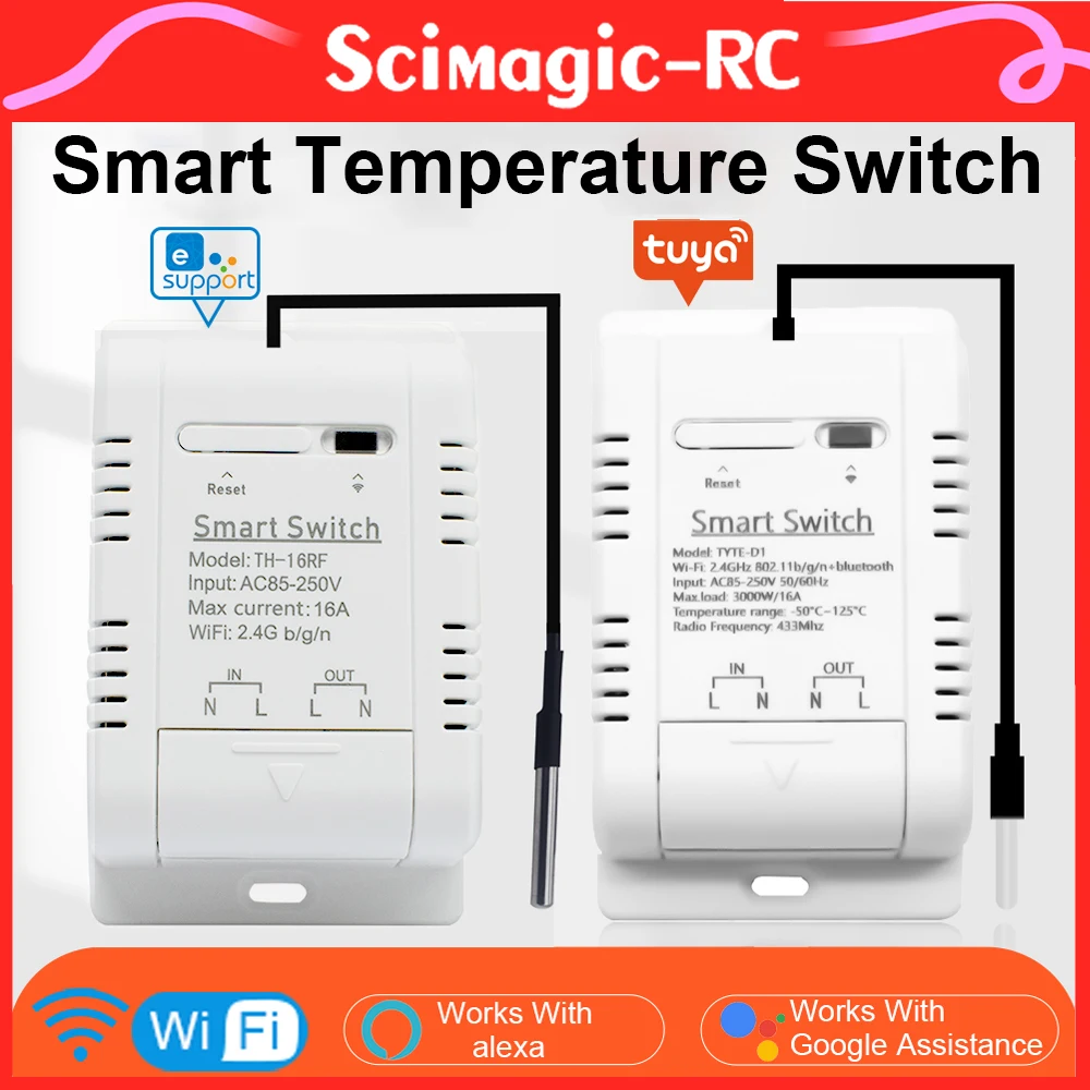 Tuya Ewelink Wifi inteligentny przełącznik temperatury 16A 3000W inteligentny termostat monitorujący kompatybilny z Alexa Google Home
