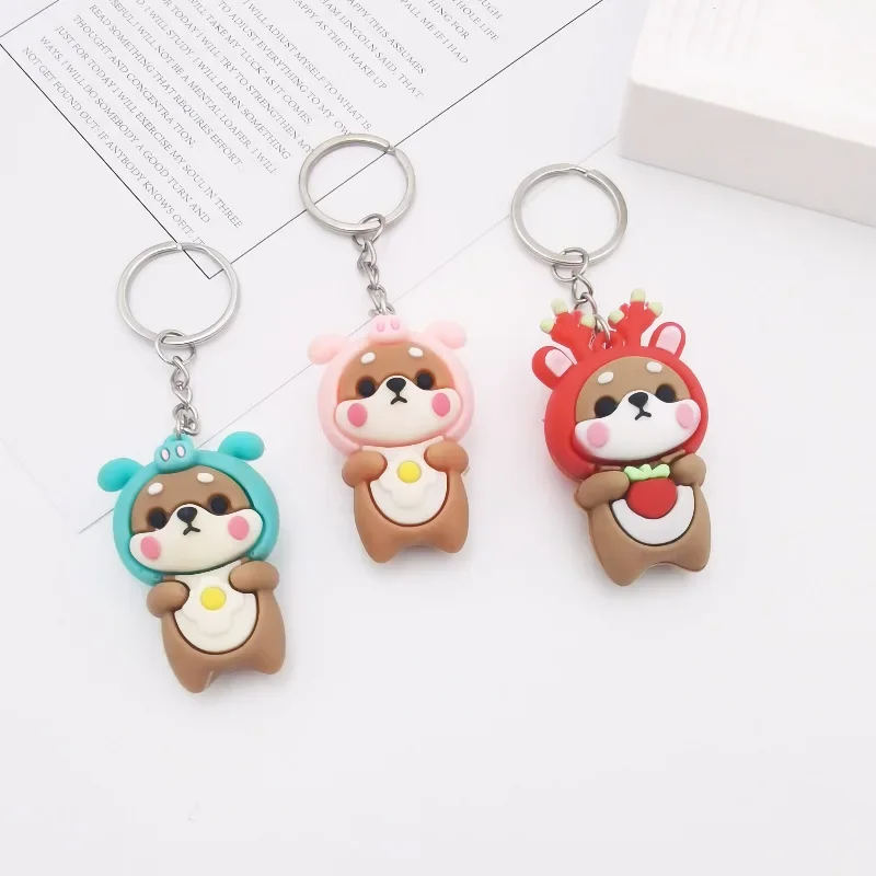 New Cartoon Cute Animal Doll Car Key Chain Pendant Satchel Bear Backpack Pendant Cute Keychain Activities Small Gift Wholesale.