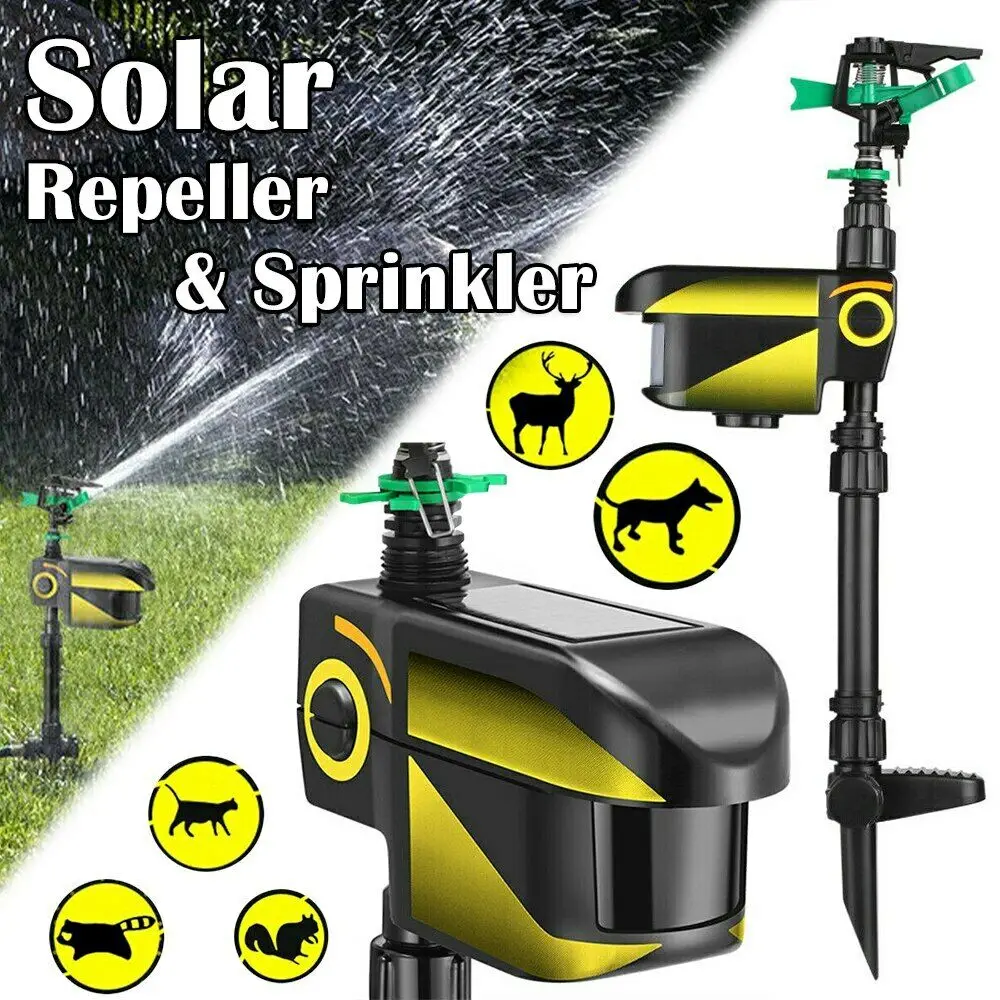 

NEW Solar Powered Motion Activated Animal Repellent Sprinkler Water Spray Animal Repeller Garden Sprinklers Deterrent Animal