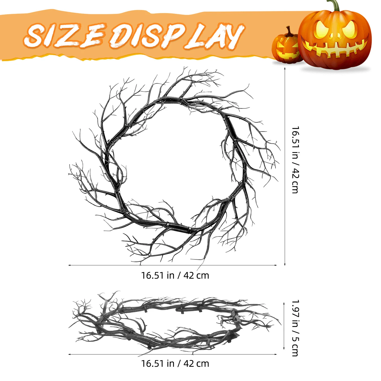 إكليل غصين الهالوين احتفالي ديكور حائط داخلي زينة معلقة لوازم حفلات الهالوين إكليل معلق #5