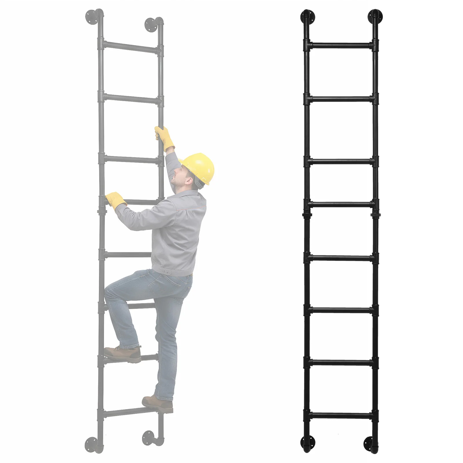 

Настенная лестница, экономия пространства, сверхпрочная металлическая лестница, лестница из углеродистой стали для караванов, общежитий, двухъярусных кроватей