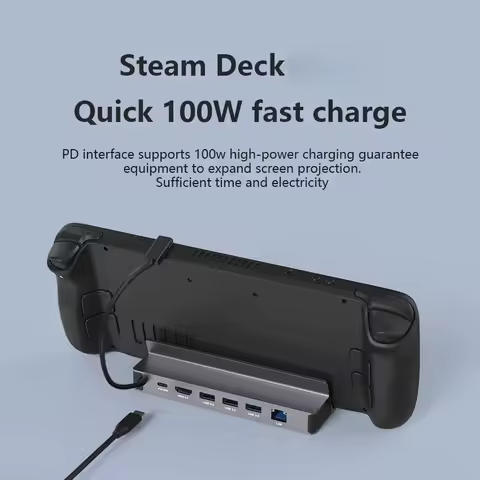 USB C Docking Station for Steam Deck &amp; ROG Game Docking 4K@60Hz DP HDMI-compatible Gigabit Ethernet Type C Hub