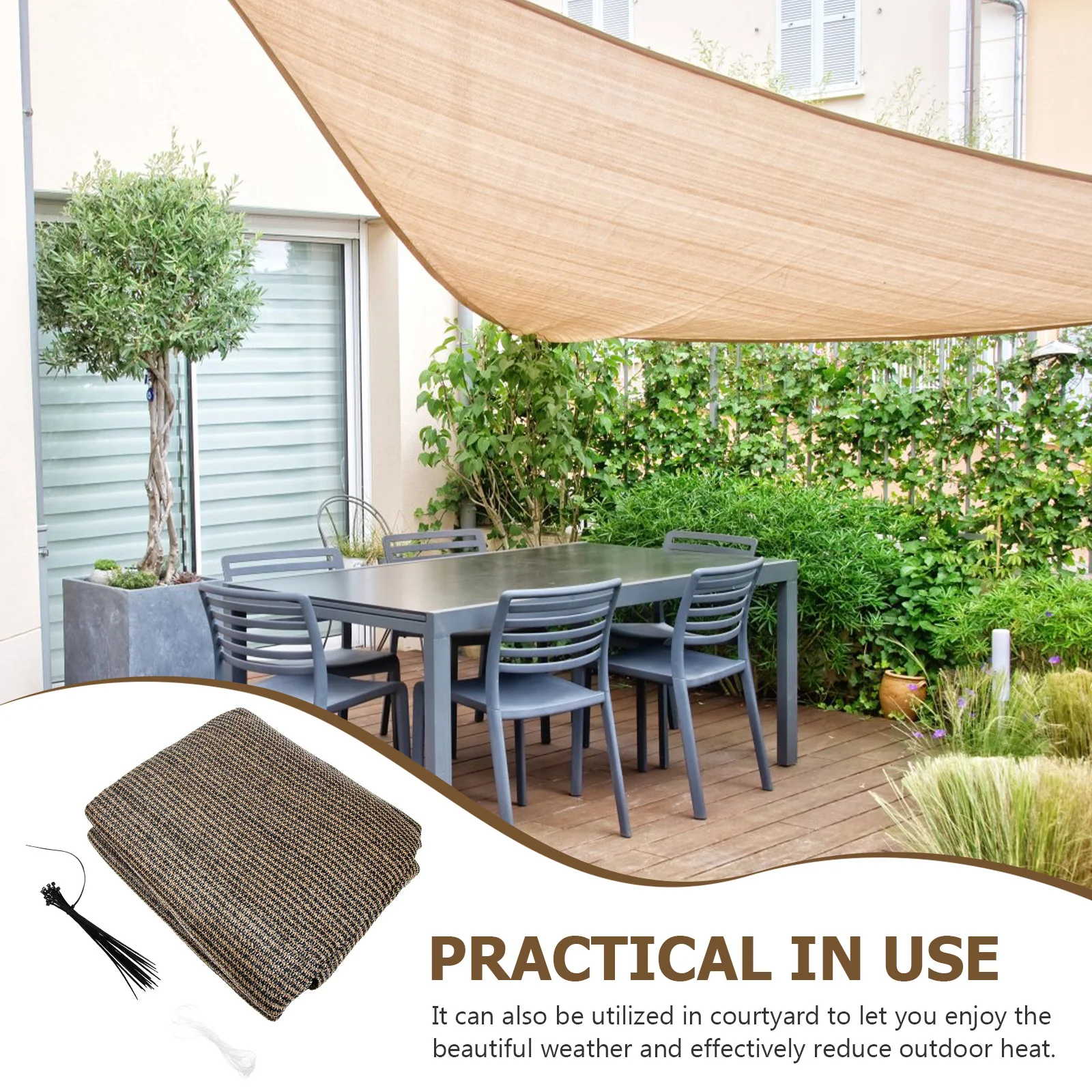 

Outdoor Shade Mesh Garden Sunshade Cloth Breathable Uv Resistant Swimming Pool Balcony Patio Sunblock Cover Cooling Ventilation