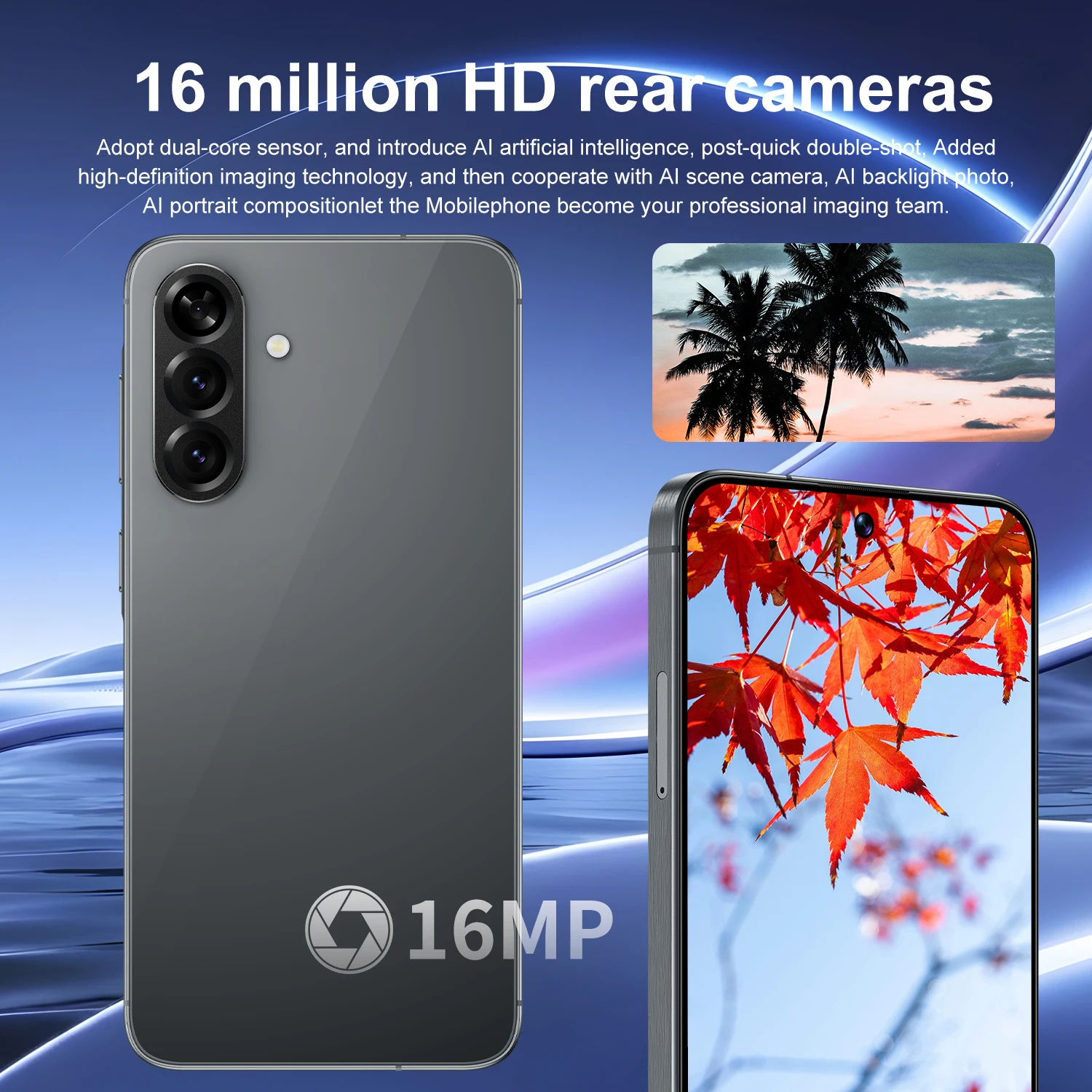 IVMI Global A57 Smartphone Pixel 8+16MP Android 12 6.65 Inch 4GB+64GB ROM Face ID 4G Network Google Play Store Mobile Phone view 2