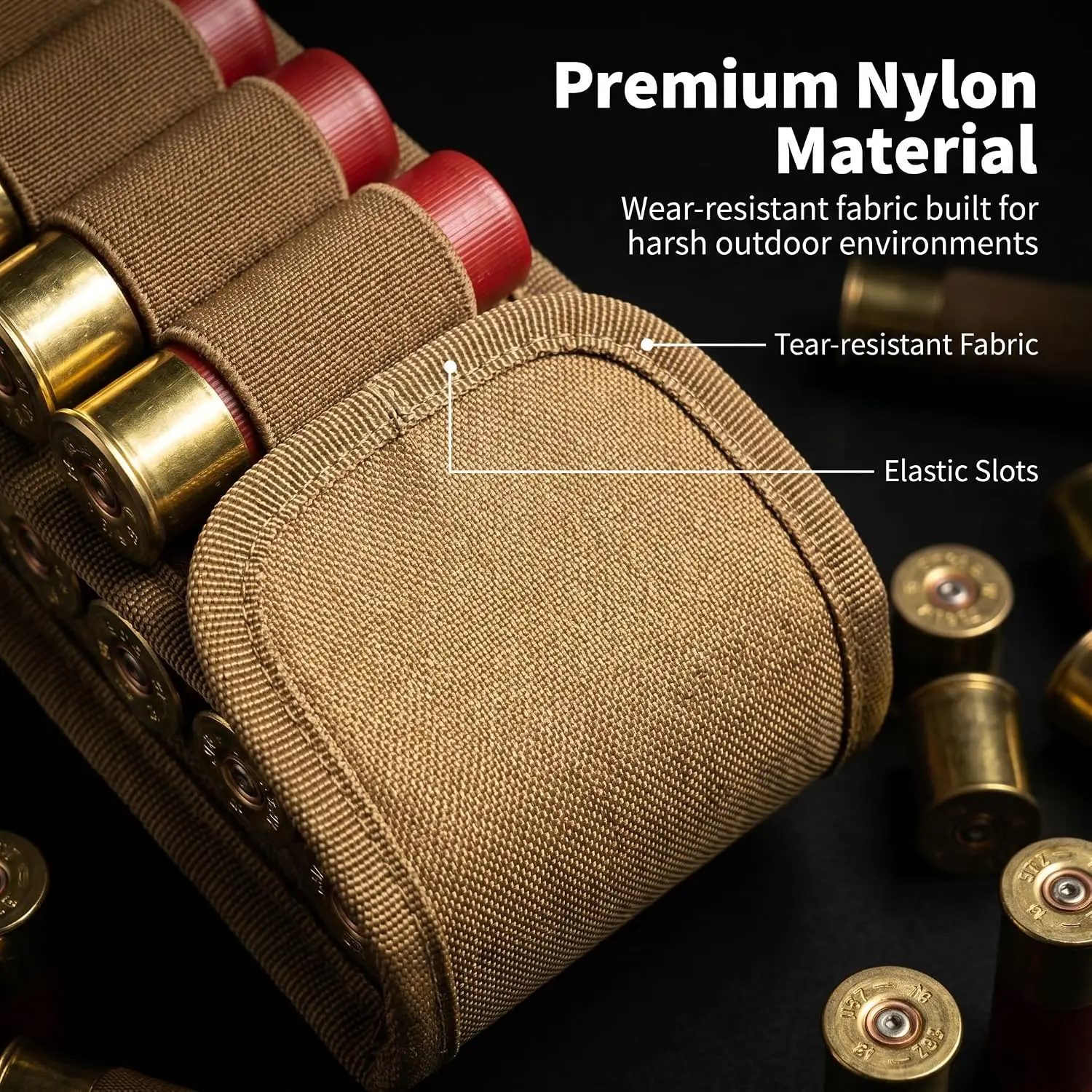 Tactical 16‑Round Shotgun Shell Holder Pouch,  Molle Compatible Ammo Storage Pouch for Hunting Shooting Outdoor Gun Accessories view 4