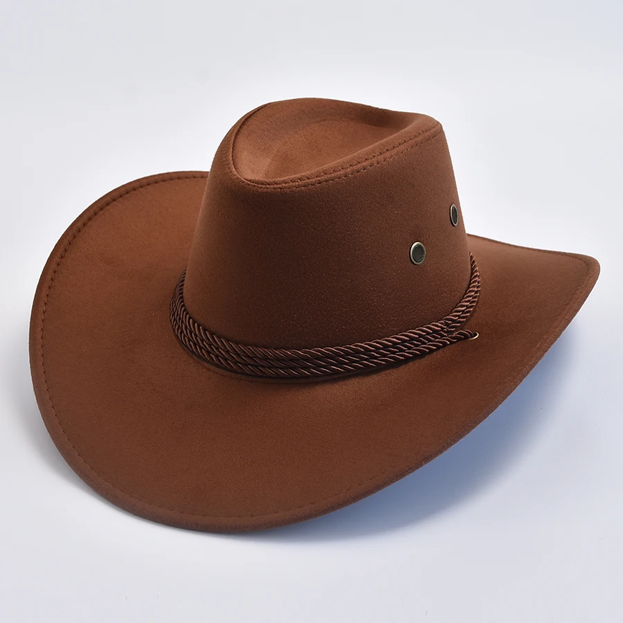 Women's Men's Artificial Suede Western Cowboy Hats Vintage Gentleman Cowgirl Jazz Hat Holidays Party Cosplay Hat image 2