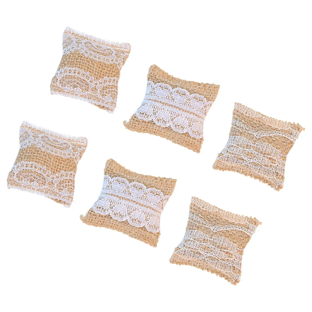 6 قطعة وسائد مصغرة لغرفة المعيشة على شكل دمية من القماش الناعم وسائد أريكة صغيرة لبيت الدمى وأريكة Loveseat مصغرة #1