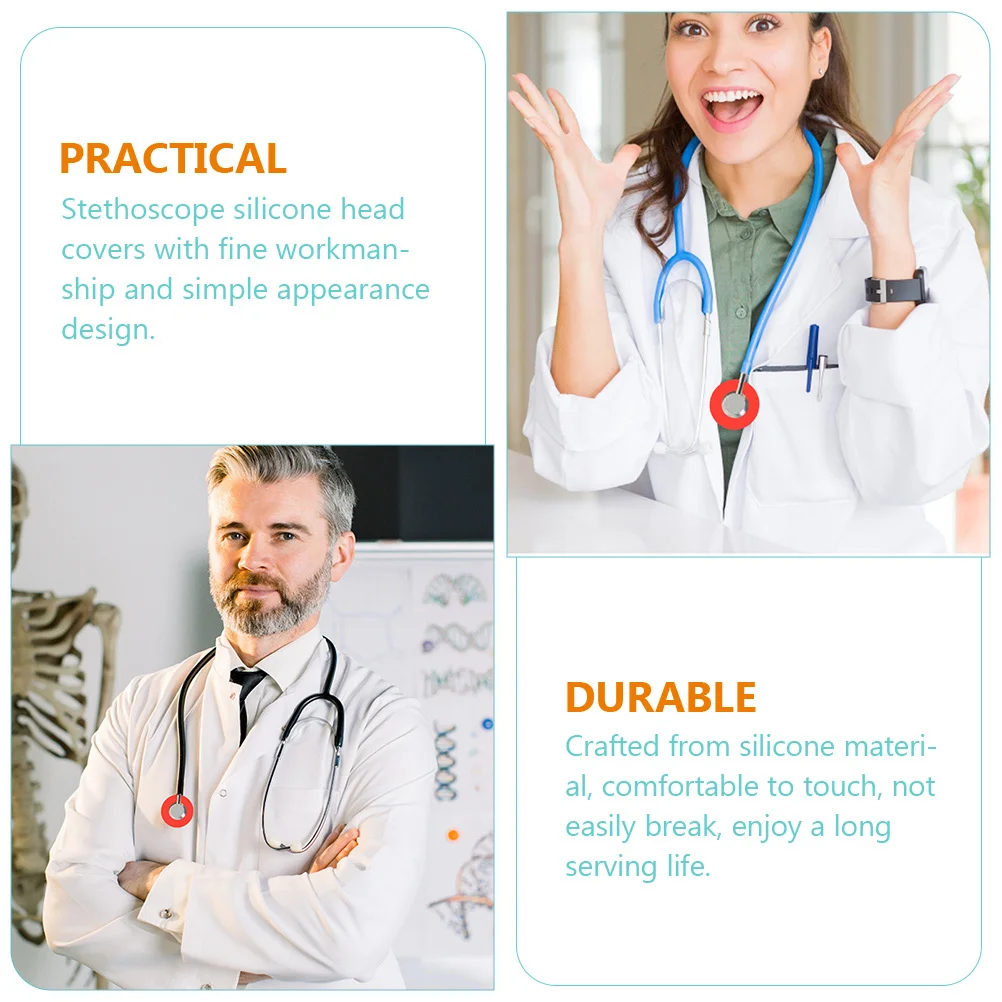

20 Pcs Silicone Stethoscope Cover Head Accessories Covers Replace Replacement Protector Red
