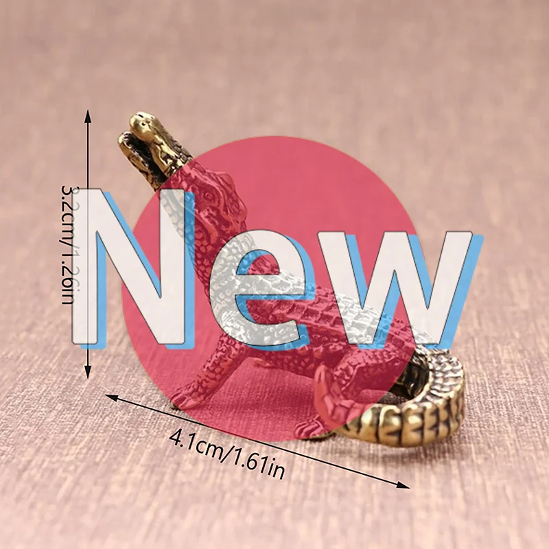 #1PC Antique Bronze Crocodile Miniature Figurines Vintage Brass Mini Alligator Statue Desk Ornaments Home Feng Shui Decor Craft