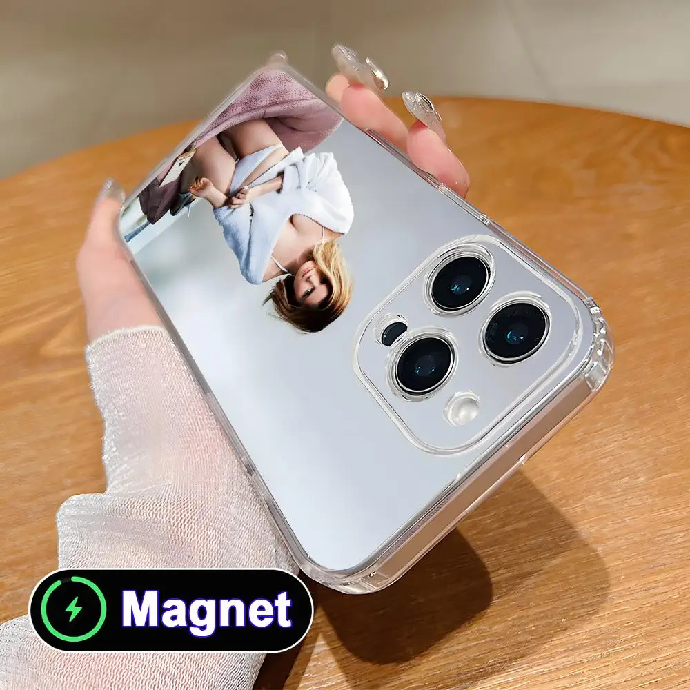 Funda para Teléfono Kate Mara para iPhone 17 16 15 14 13 12 11 Air Pro Max Plus Mini, Funda Transparente de TPU Suave con Magsafe