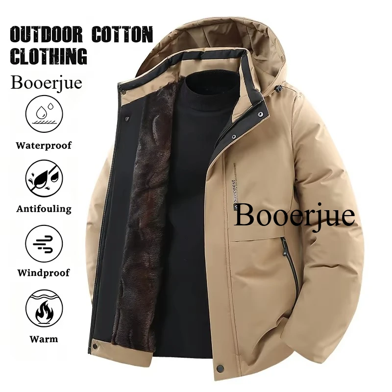 Windproof for Hiking Camping Trekking Skiing Mountaineering Unisex Winter Hooded Outdoor Jacket Men Thermal Warm Coat Waterproof