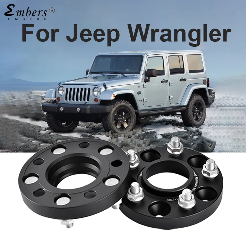 

Embers For Jeep Wrangler 2018-2024 PCD 5X127 CB 71.6 M14X1.5 Forged Aluminum Black Wheel Spacers Hub Adapter 1 Piece