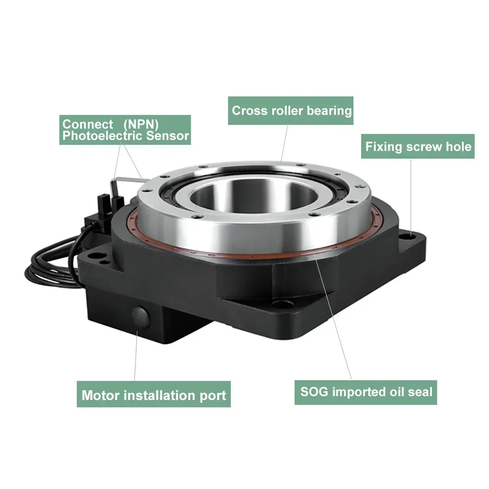 CNC Precision Hollow Rotating Table Electric Stepper Servo Rotating Platform 4th Axis Disc Dividers Industrial Visual Inspection