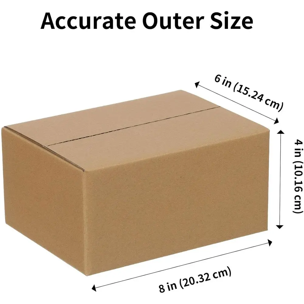 100 Pack Small 8x6x4 Inch Cardboard Shipping Boxes for Mailing and Packing