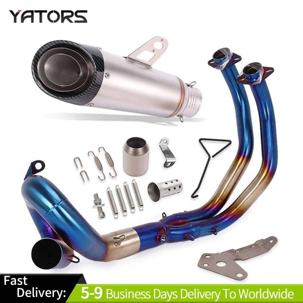 

For Yamaha YZF R7 MT07 FZ07 2022 2025 Full Exhaust Header Link Pipe 51mm Muffler Exhaust Systems Exhausts Pipes