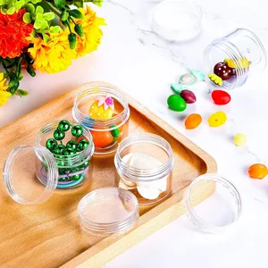 10 Buah Kosong 2g-20g Penutup Warna-warni Kecil Travel Stoples Pot Kosmetik Plastik Bening dengan Tutup untuk Wadah Lip Balm Krim Wajah 8 toples sampel penjualan terbaik - №
