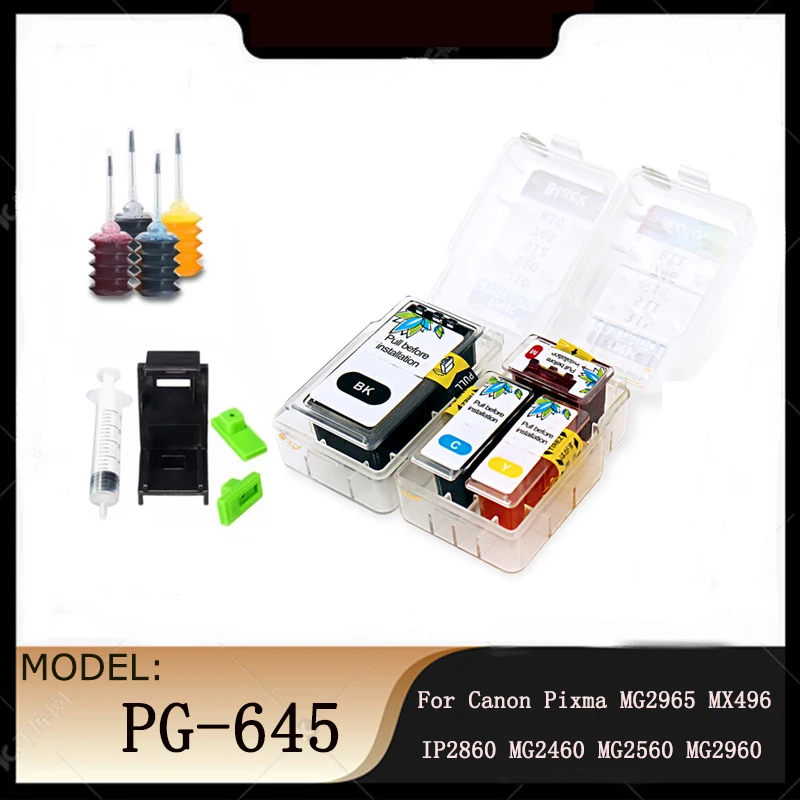 

Vilaxh PG-645 CL-646Smart Cartridge Refill Kit PG-645 CL-646 Cartridge For Canon Pixma IP2860 MG2460 MG2560 MG2960 MG2965 MX496