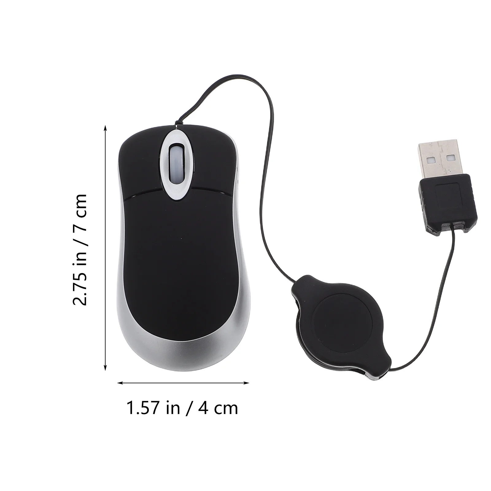 Mini ratón telescópico USB, óptico con cable portátil azul, 1000dpi, posicionamiento preciso, agarre cómodo, ratón de ordenador de oficina