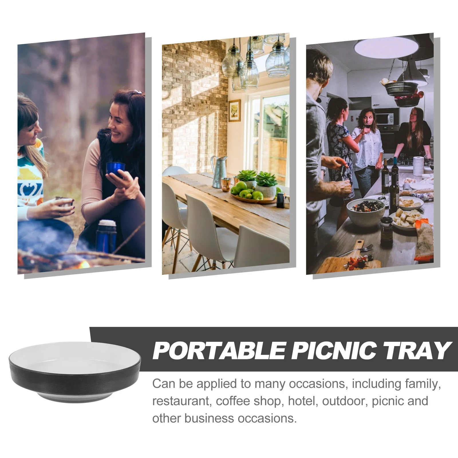 

Portable Picnic Tray Fruit Tray Durable Food Organizer Snack Plate for Outdoor Picnic Restaurant Fruit Trays for Outdoor