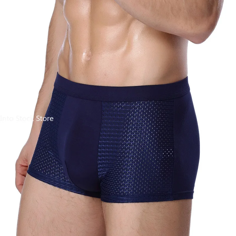 4XL Plus Banboo Fiber Men Underwear Male Boxer Solid Panties Shorts Men\'s Underpants Breathable Intimate Man Boxers