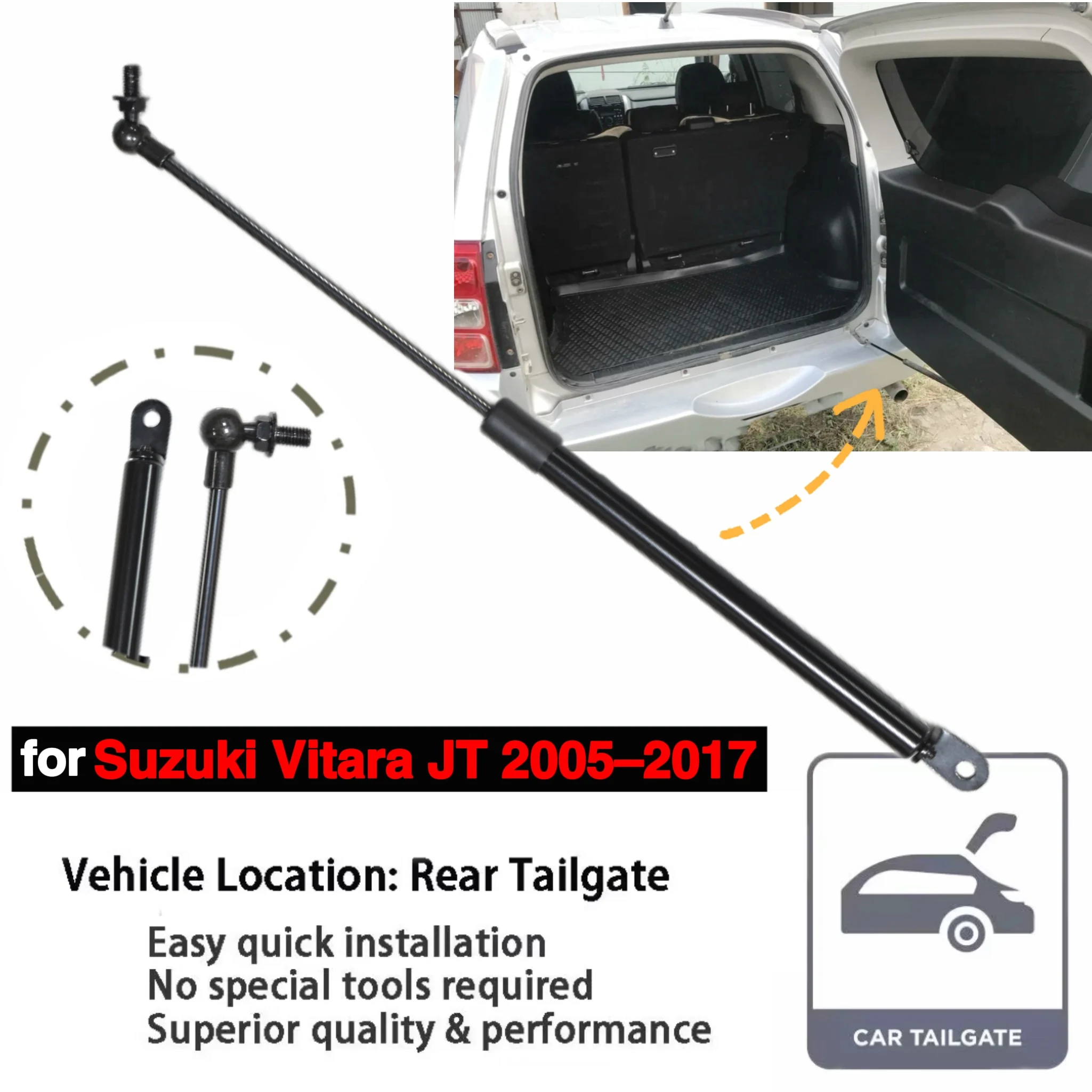 

1 шт. задний демпфер задней двери для Suzuki Vitara 3rd JT SUV 2005-2017, газовая стойка багажника, подъемная опора, амортизатор, поршневая опора, стержень