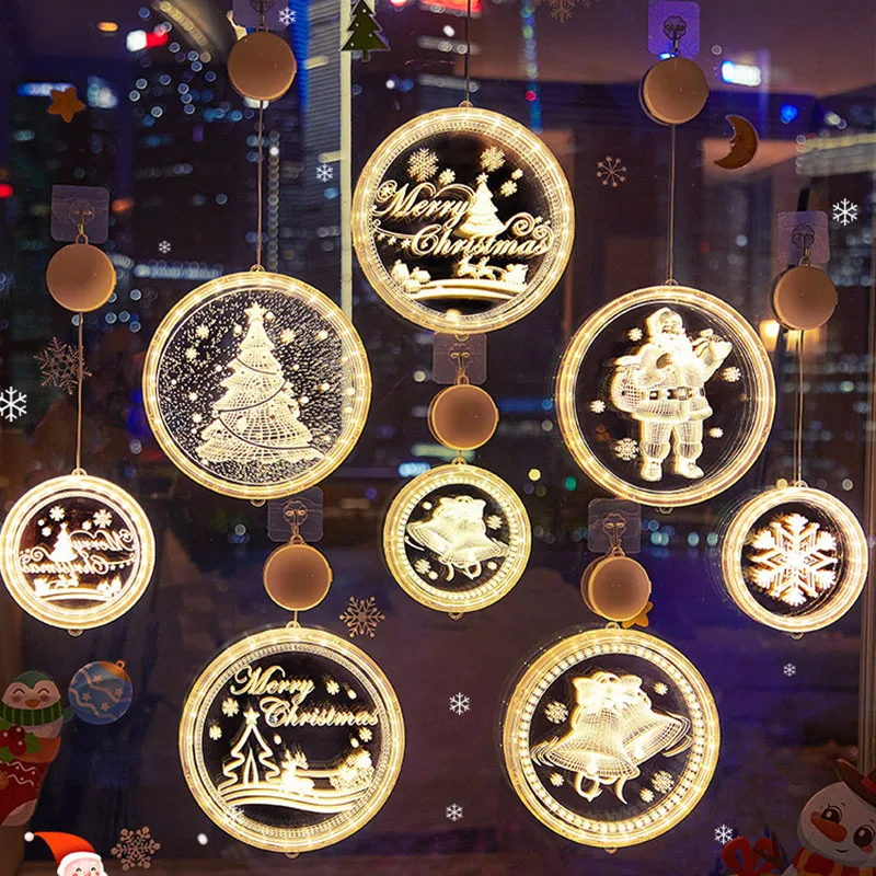 

Christmas Scene Layout Store Shop Creative Small Hangings Window Tree Pendants Atmosphere Adornos Navidad Garden Decoration