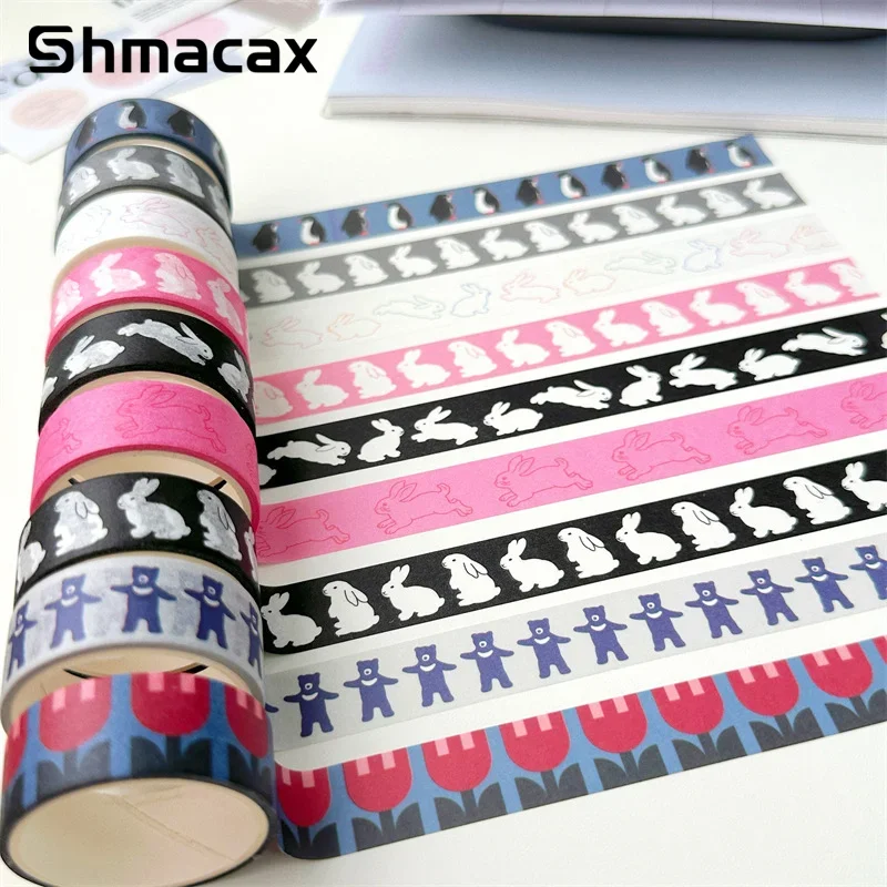 Cute Cartoon Rabbit Penguin  Tape Scrapbook  DIY Notebook Sticker Kawaii Tape Decoration